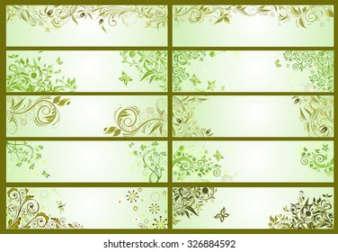 Spring green decorative banners