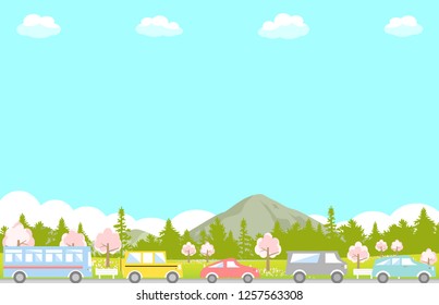 spring green field and traffic