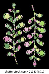 spring green leaf circle point vector