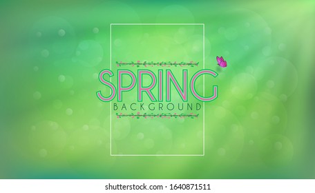 Spring Green Natural. with beautiful circular bokeh. and sunlight nature glitter and blurred greenery background.