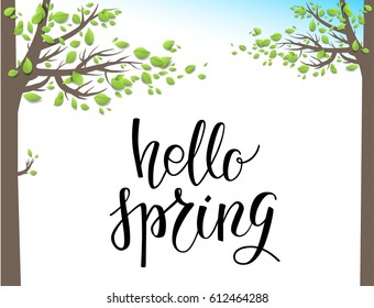 Spring green trees