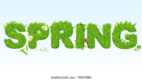 Spring green. Vector template.