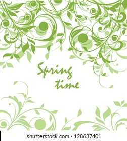 Spring green vintage floral card
