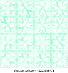 Patrón de mosaico étnico texturizado con efecto de color verde primavera