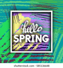 Spring Greeting. Best design. Decorative text with hand-drawn texture. Congratulations on the arrival of Springtime. Template for banners, postcards, brochures, placards, flyers. Vector Illustration.