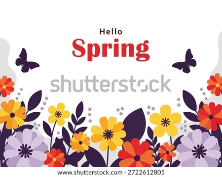 Spring greeting card featuring red 