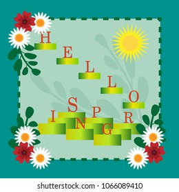 Spring greeting card flat design