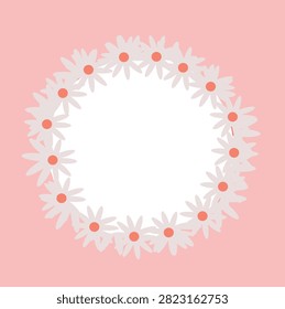 
Spring greeting card with text, flowers, and leaves. Floral vector illustration in pastel colors.