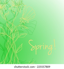 Spring greeting card. Vector illustration. Can be used for print design