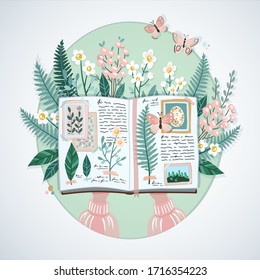 Spring greeting card.Drawings for a card, poster or postcard