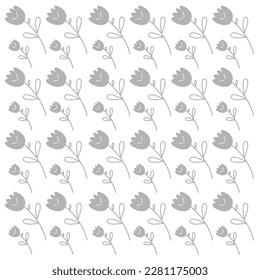 Spring Grey Tulips Pattern, Background, Texture