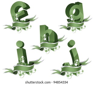 Spring growth alphabet letters icon symbol set EPS 8 vector, grouped for easy editing. No open shapes or paths.