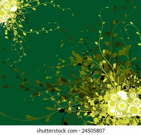 Spring grunge floral background with place for your text
