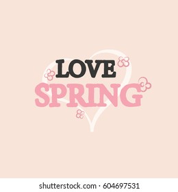 Spring Hand Drawn Lettering Greeting Background