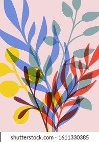 Spring hand drawn texture background. Spring season with leaf flower for greeting card, invitation template. Retro, vintage lettering banner poster template background