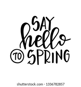 Spring Hand drawn typography poster. Conceptual handwritten phrase Home and Family T shirt hand lettered calligraphic design. Inspirational vector