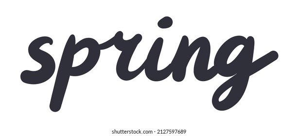Spring. Hand drawn vector illustration with lettering. Isolated on a white.