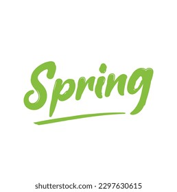 Spring hand drawn vector lettering design. Brush lettering for seasonal design.