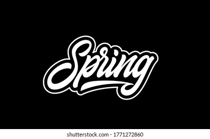 Grabado de la mano de primavera. Impresión caligráfica moderna.