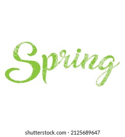 Spring hand sketched logotype, icon.