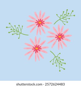 Spring Hand-drawn Simple Flower Bouquet Vector