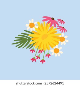 Spring Hand-drawn Simple Flower Bouquet Vector