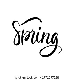 Spring handwriting calligraphy isolated on white background , Vector Illustration EPS 10