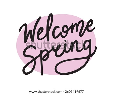 Spring handwritten doodle lettering phrase or quote. spring message saying text. Hand drawn print clipart. Vector illustration