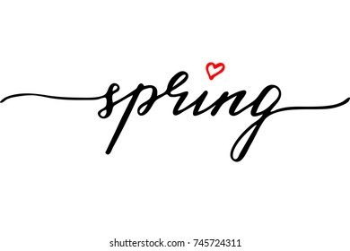 Spring handwritten text vector