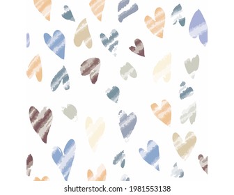 Spring heart light tone seamless pattern 