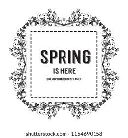 Spring is here card floral hand draw vector illustration