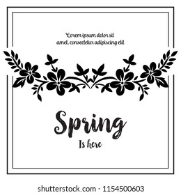 Spring is here card flower design vector illustration