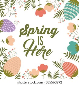 spring is here design, vector illustration eps10 graphic 