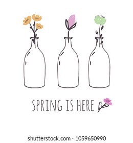 A primavera é aqui ilustração desenhada à mão