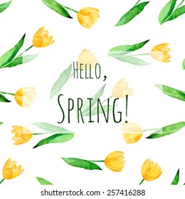 Spring holiday card with place for text. Vector design for spring sales, banners, wedding cards.