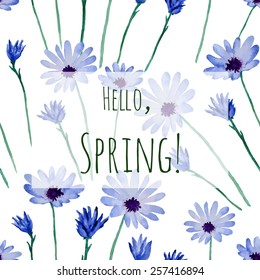 Spring holiday card with place for text. Vector design for spring sales, banners, wedding cards.