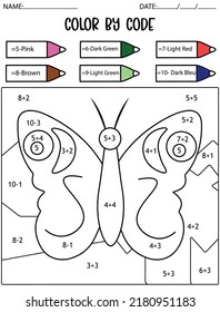 Spring holiday counting game,color by code,math activity for kids.