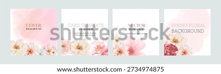 Spring holidays square templates. Social media post frame.
