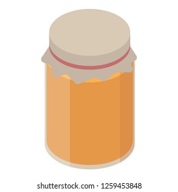 Spring honey jar icon. Isometric of spring honey jar vector icon for web design isolated on white background