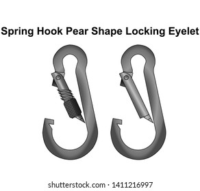 Spring hook Pear Shape Locking Eyelet