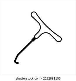 Spring Hook Puller Icon, T Handle Pipe Pulling Hook Tool, Exhausts Mount, Exhaust Pipe Puller Hook Vector Art Illustration
