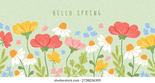 Spring horizontal banner and