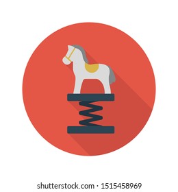 spring horse glyph flat vector icon