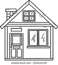 Spring House Isolated Coloring Page for Kids