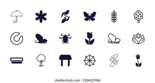 Spring icon. collection of 18 spring filled and outline icons such as butterfly, beetle, table, flower, tulip, tree, expander sport. editable spring icons for web and mobile.