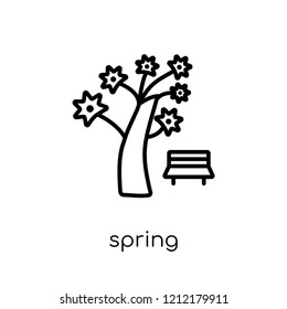 Spring icon from collection., editable outline stroke vector illustration