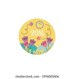 Icono De Primavera Aislado En Fondo Blanco