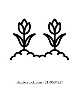 Spring Icon. Line Art Style Design Isolated On White Background