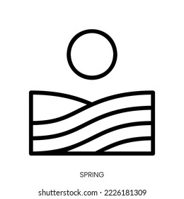 spring icon. Line Art Style Design Isolated On White Background