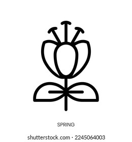 spring icon. Line Art Style Design Isolated On White Background
